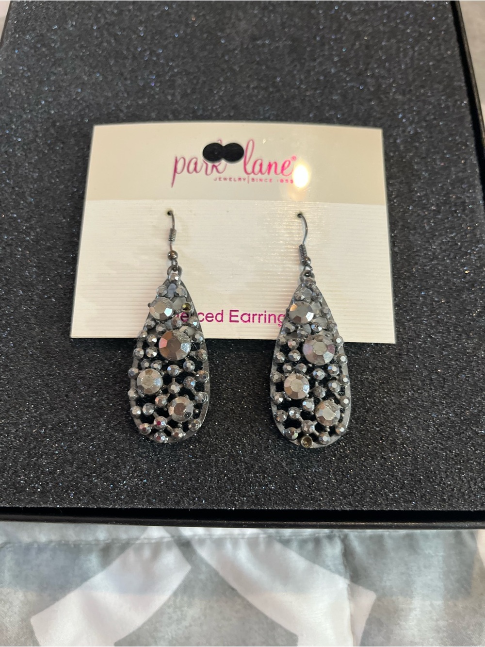 Park Lane Silver Teardrop Crystal Earrings -
